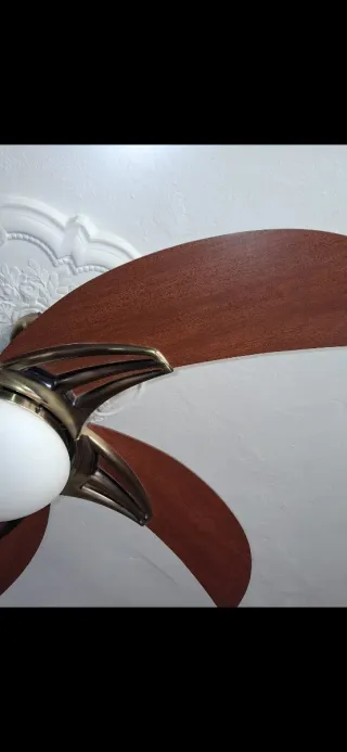 Lámpara Ventilador Techo Madera y Metal