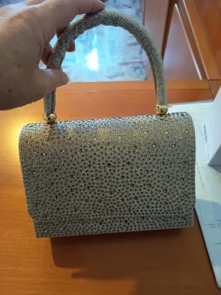 Borsetta Jessica dorata con strass