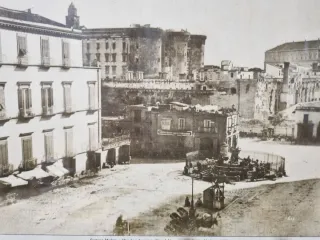 Fotografia antica Napoli Fontana Medina