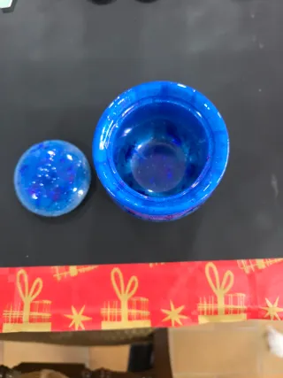 Joyero hecho a mano resina azul y morado