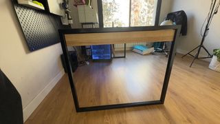 Mesa comedor madera y pie hierro negro