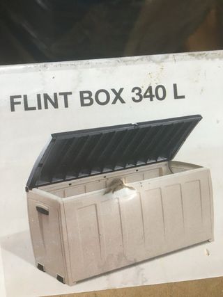 Arcón Baúl Resina 340L Beige y Negro