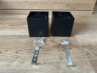 Lámparas de pared negras luz calida (2 unidades)