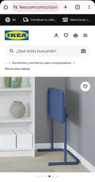 NUEVA.Mesa auxiliar plegable azul IKEA (Bjorkasen)