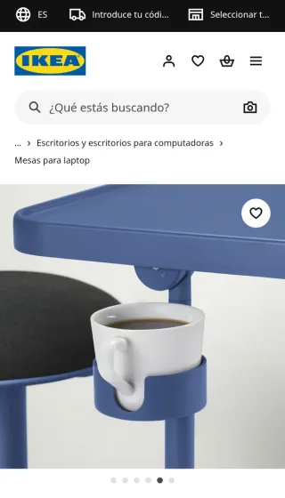 NUEVA.Mesa auxiliar plegable azul IKEA (Bjorkasen)