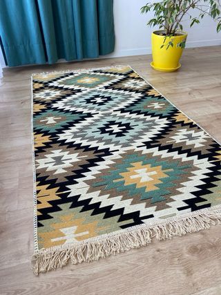 Tappeto Kilim in Cotone Etnico 80x150 cm