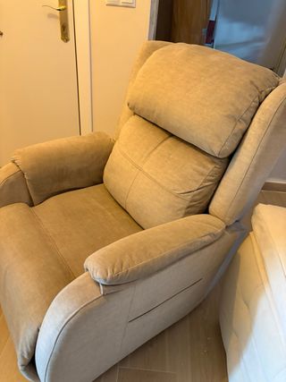 Sillón individual beige tela lavable