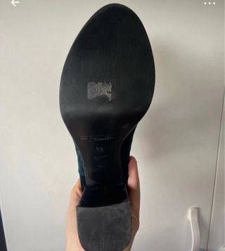 Botines Pollini Terciopelo Azul Petróleo