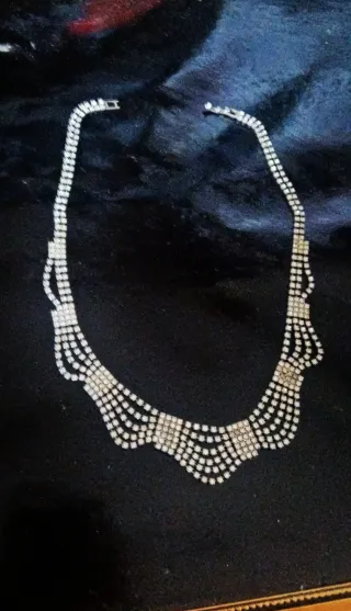 Collier strass vintage anni 40/50