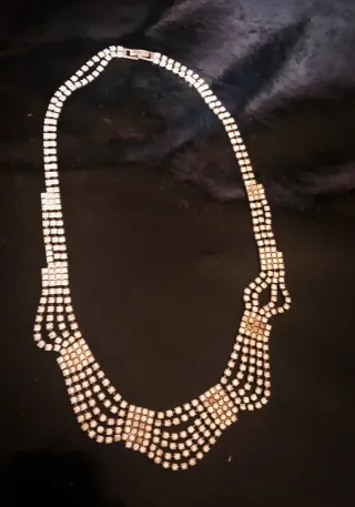 Collier strass vintage anni 40/50