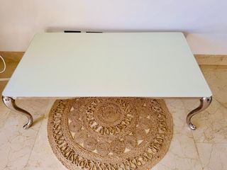 Mesa de centro cristal y acero