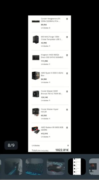 Pc gaming con monitor, teclado y ratón.