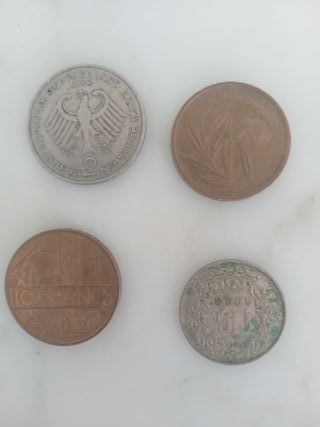 Lote monedas: Francia,Alemania, EUA,Belgica,Brasil