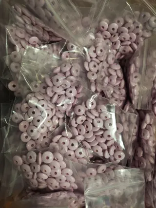 500 Lentejitas de madera rosa pálido