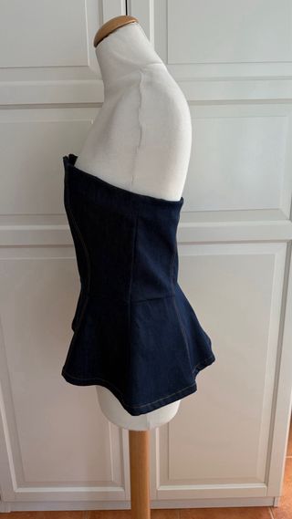 Top corpiño vaquero con cremallera