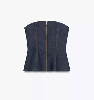 Top corpiño vaquero con cremallera
