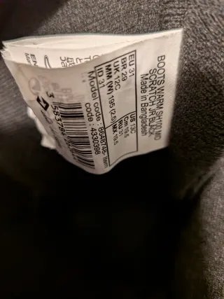 Botas Nieve Niño Talla 31 Negras