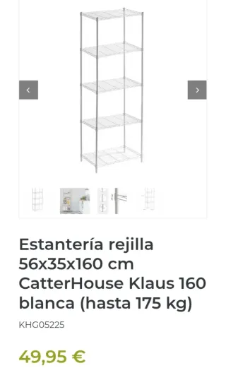 Estantería Rejilla CatterHouse 56x35x160cm