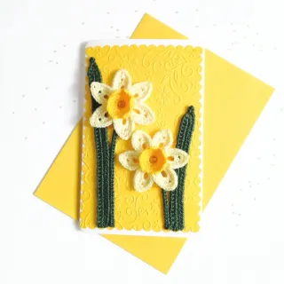 Biglietto Auguri Narciso Fatto a Mano