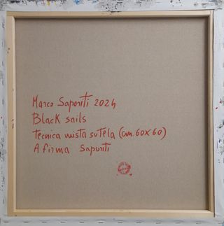 Dipinto su tela, marina con vele, arte pop