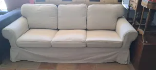 Sofá 3 plazas tela beige