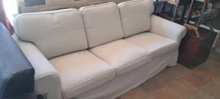 Sofá 3 plazas tela beige