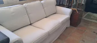 Sofá 3 plazas tela beige