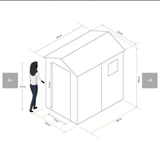 Caseta resina jardín 132x190x203cm 2,47m2 Marsala