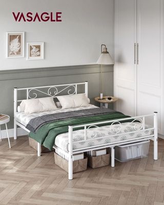 Estructura Cama doble metal blanca VASAGLE 140x190