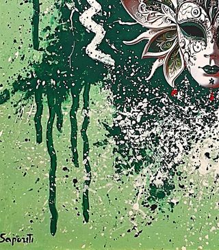 Quadro su tela con maschera veneziana