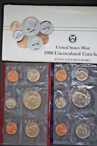 cartera USA US Mint 1988 D&P Monedas juego America