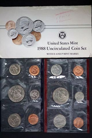 cartera USA US Mint 1988 D&P Monedas juego America