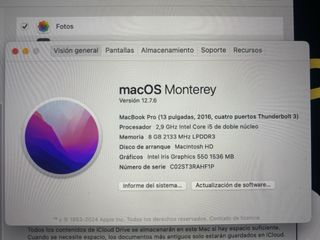 MacBook Pro 13" (2016) • Touch Bar • 4 puertos