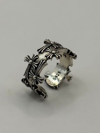Anello Fascia Argento S925 Croci Gotiche