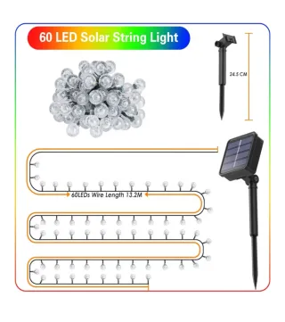 Guirnalda Solar Realky 13.2M 60 Luces LED exterior