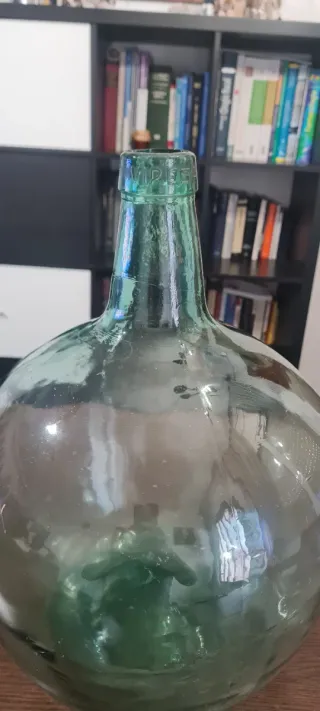 Damajuana Vidrio Turquesa Soplado Vintage 16L