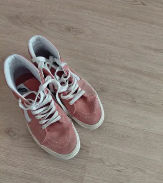 Zapatillas Vans Altas Azul y Blanco