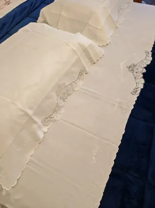 Lenzuolo e federe misto lino bianco