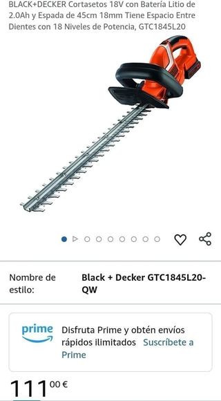 Cortasetos 18V !Sin Batería! y Espada de 45cm 18mm