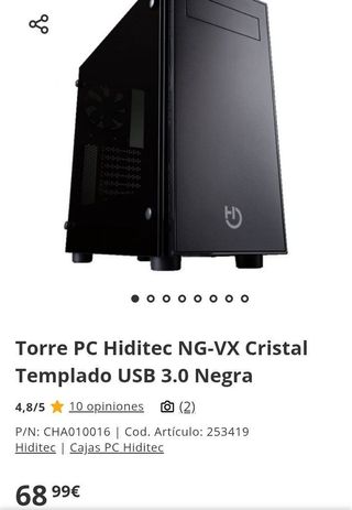 Caja ATX Gaming Hiditec NG-VX Cristal Templado RGB