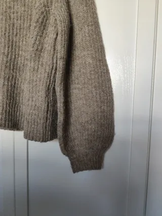 Jersey beige/marrón punto grueso