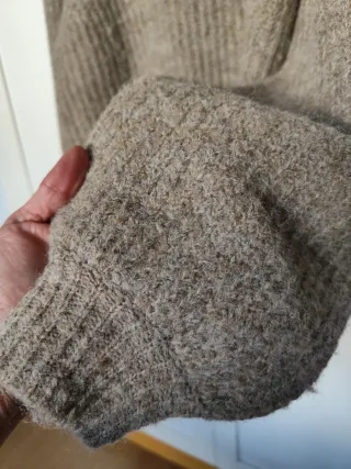 Jersey beige/marrón punto grueso