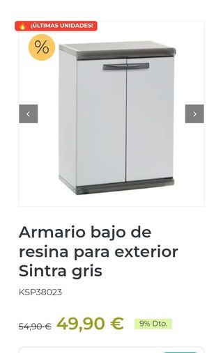 Mobile basso in resina Gardiun Sintra Grigio 90/2/tp