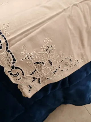 Completo letto matrimoniale vintage pizzo