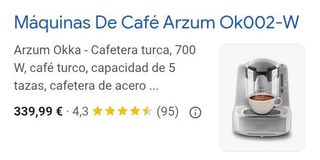 Cafetera Turca Arzum Okka OK002-W