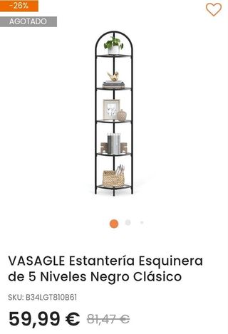 Estantería Esquinera VASAGLE 5 Niveles