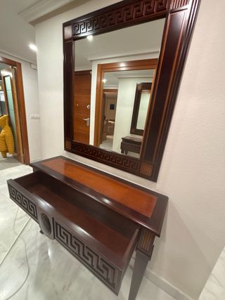 Mueble recibidor con espejo y cajón