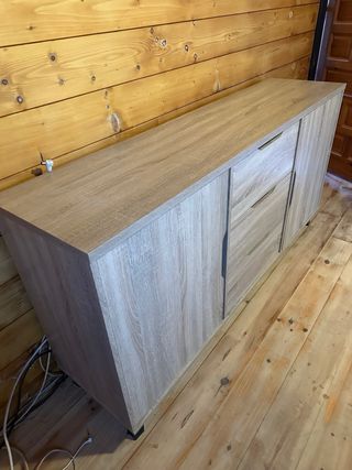 Mueble TV alto madera y metal