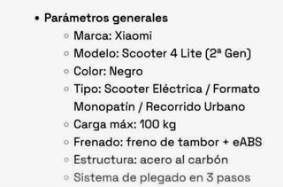 Patinete Xiaomi Lite 2ª Gen