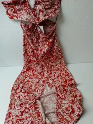 Vestido Zara Estampado Terracota Talla M